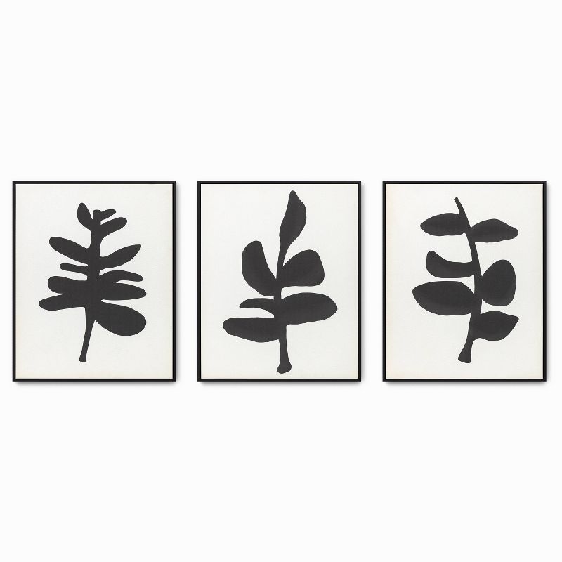 (Set of 3) 16&#34; x 20&#34; Abstract Floral Parchment Textured Framed Canvas Set - Tyler &#38; Finn, 1 of 17