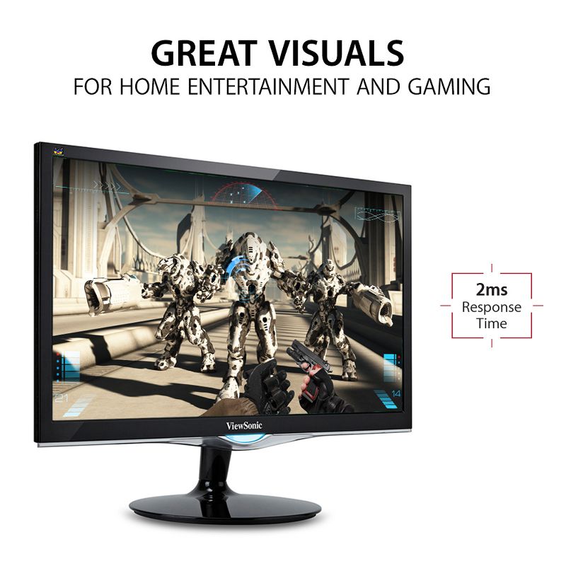 ViewSonic VX2452MH 24 Inch 2ms 60Hz 1080p Gaming Monitor with HDMI DVI and VGA inputs, 2 of 9