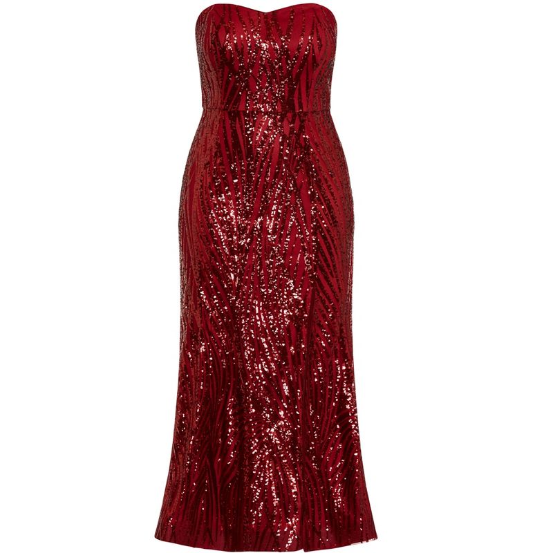 Women's Plus Size Monroe Maxi Dress - ruby | CITY CHIC, 3 of 4