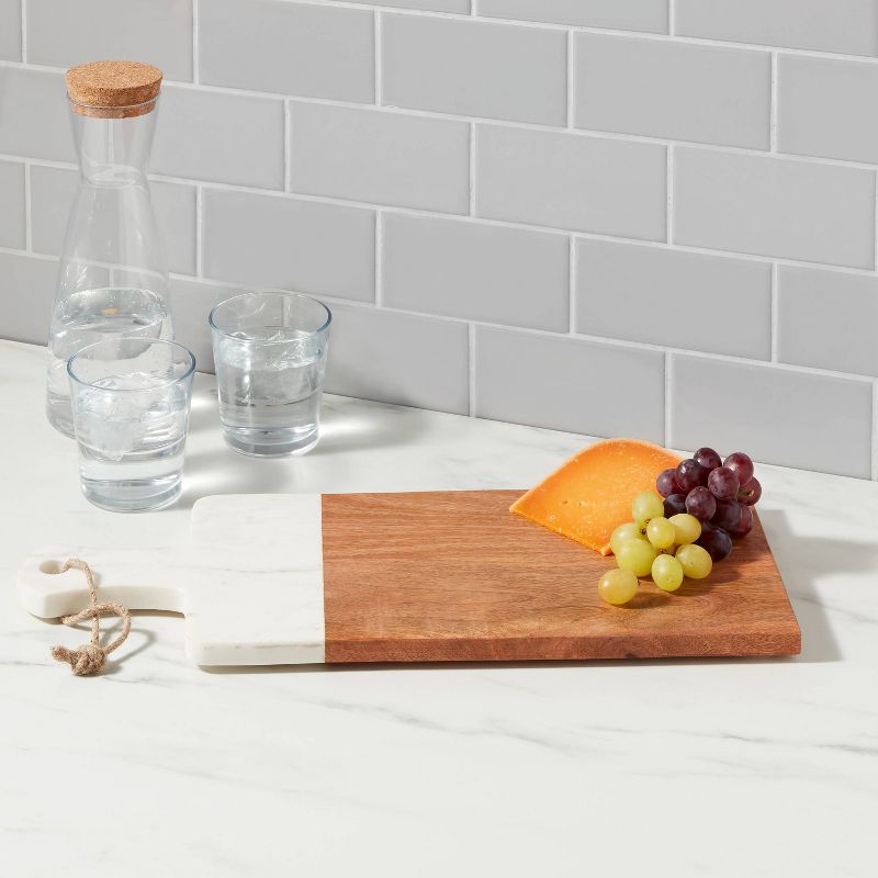 20&#34; x 8&#34; Marble and Wood Serving Board - Threshold&#8482;, 3 of 8