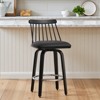 Bekrvio 26" Swivel Bar Stools Set of 1/2/3/4–Faux Leather Counter Stool with Spindle Back, Solid Wood Legs, Wooden Barstools for Kitchen Island - 2 of 4