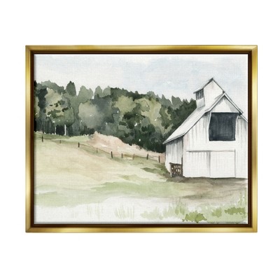 Stupell Industries Quiet Countryside Farmhouse Cottage Green Pasture