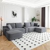 GDFStudio Luvina 150'' 4-Seater Corduroy Upholstered Sectional Sofa with Cup Holders and USB Ports - 2 of 4
