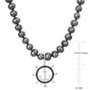 EVERLY JEWELRY |Mens 7 mm Black Cultured Freshwater Pearl and 1/3ct TDW Black Diamond Anchor Necklace Black Silver Clasp - 19+2in - 2 of 4