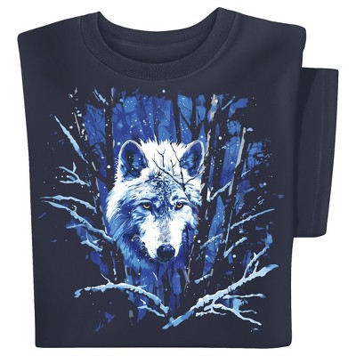 Collections Etc Wolf Among Snowy Branches Short Sleeve Graphic Tee