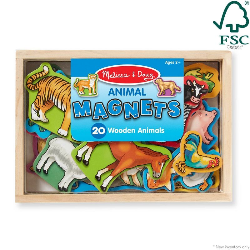 Melissa &#38; Doug 20 Wooden Animal Magnets in a Box, 4 of 16