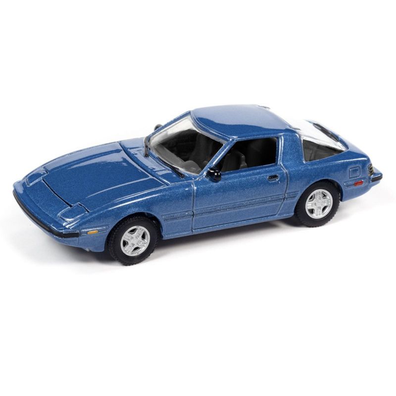 1982 Mazda RX-7 Blue Met. & 1981 Datsun 280ZX Orange Mist "Import Heat" 2 pc Set 1/64 Diecast Model Cars by Johnny Lightning, 2 of 7