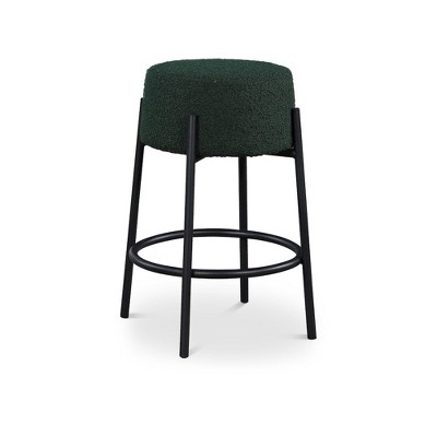 Meridian Furniture,Avalon Green Boucle Fabric Counter Stool
