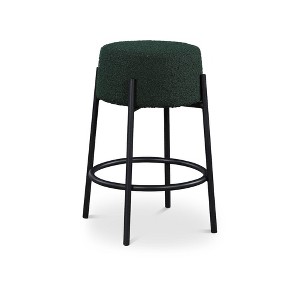 Meridian Furniture,Avalon Green Boucle Fabric Counter Stool - 1 of 4