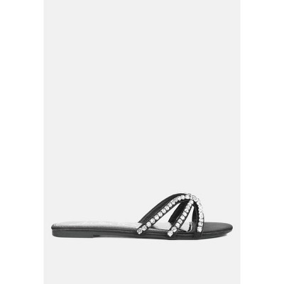 mezzie diamante embellished flat Womens sandals