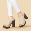 Allegra K Women's Open Toe Buckle Strap Slingback Platform Chunky Heel Sandals - 2 of 4