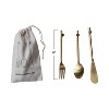 Storied Home 3-Piece Stainless Steel Cutlery Set with Enameled Ball, Gold Finish - 2 of 2