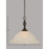 Toltec Lighting Elegante 1 - Light Pendant in  Dark Granite with 20" White Marble Shade - 2 of 2
