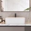 Modern Ceramic Bathroom Sink - High-Gloss Stain & Scratch Resistant Surface, Space-Saving Design with Flexible Faucet Options - 3 of 4