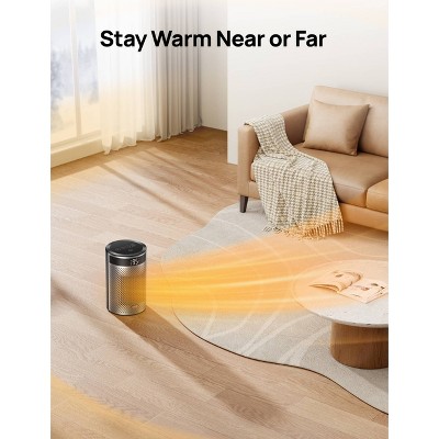 DREO 1500W Atom 416 10 Whisper-Quiet Portable Ceramic Space Heater with Temp Control and ECO Mode Timer with Remote Non-oscillating