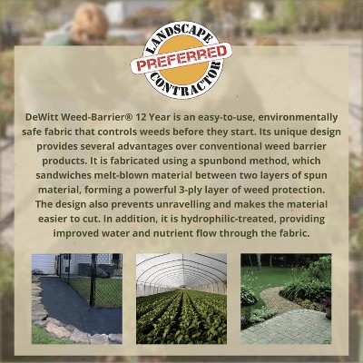 DeWitt 12-Year Black Nonwoven Landscape Fabric Weed Barrier
