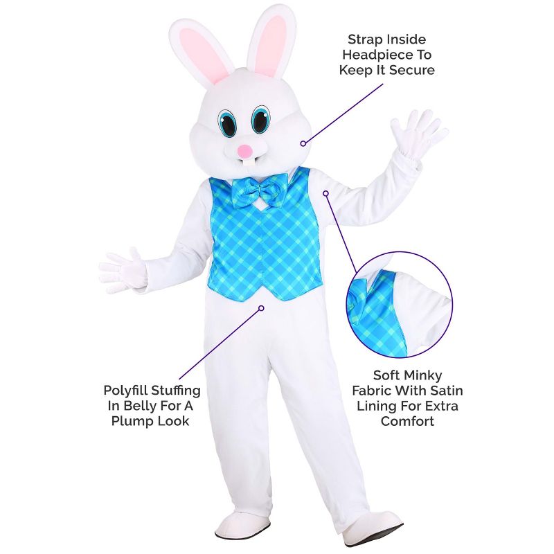 HalloweenCostumes.com One Size Fits Most   Sweet Easter Bunny Adult Costume, White/Pink/Blue, 5 of 7