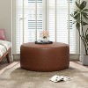 NicBex Round Velvet/PU/Corduroy Ottoman,Ottoman Bench Foot Stool for Living Room Bedroom Entryway - 3 of 4
