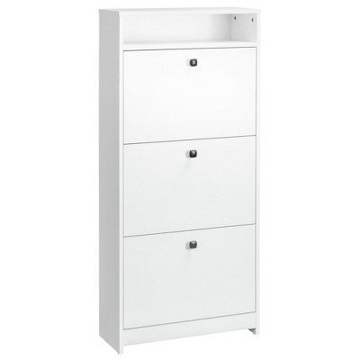 NicBex Shoe Cabinet with 3-Flip Drawers and Open Shelf Farmhouse Shoe Storage Cabinet with Handles for Entryway,Hallway