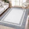 Washable Rug Modern Bordered Non Slip Rug Foldable Stain Resistant Rugs Geometric Low Pile Neutral Indoor Carpet for Bedroom Home Office Kids Room - 3 of 4