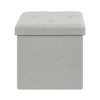 VECELO 46"/30"/15"/11.8" Folding Storage Ottoman Bench, Storage Chest, Linen Fabric Foot Rest Stool, Storage Footstools, Folding Storage Ottoman - 3 of 4