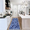 Acekool Washable Runner Rug 2x6: Non-Slip Boho Geometric Rug for Kitchen, Hallway & Entry – Navy Blue, Foldable Design - 2 of 4