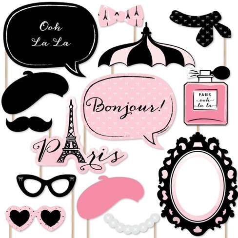 Paris photo deals booth props printable