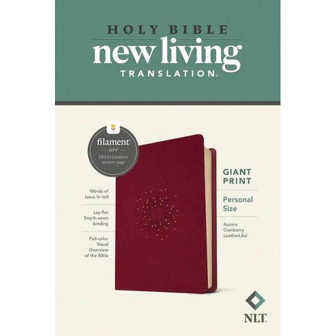 NLT Personal Size Giant Print Bible, Filament Enabled (Leatherlike, Aurora Cranberry, Red Letter) - Large Print (Leather Bound) - image 1 of 1