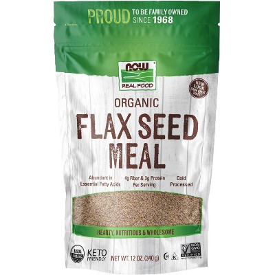 Organic Flax Seed Meal by Now Foods  -  12 oz Packet