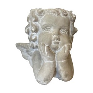 Slickblue White Little Angel Decorative Cement Planter in 2 Sizes - 1 of 4