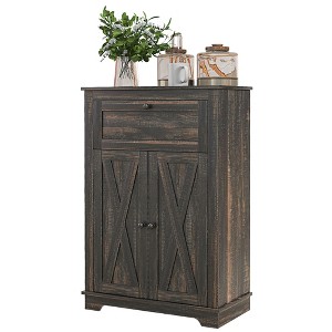 Farmhouse Sideboard Storage Cabinet with Doors and Drawer for Kitchen, Living room, 23.5"x11.75"x34.5" - 1 of 4
