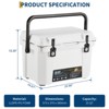 20 Quart Portable Ice Cooler, Insulated Ice Chest Box with Cup Holder, Fish Ruler, Bottle Opener, Portable Leakproof Hard Cooler for Camping, Picnic - 2 of 4