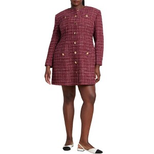 ELOQUII Tweed Long Sleeve Mini Dress - 1 of 3