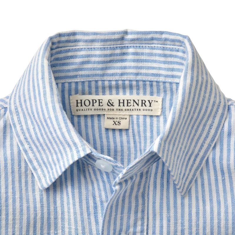 Hope & Henry Boys' Linen Button Down Shirt, Infant, 2 of 7