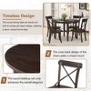 5-Piece Dining Set, Retro Round Table and 4 Chairs with X-shaped Backrest, Natural/Espresso-ModernLuxe - 3 of 4