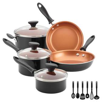 Farberware Reliance Pro 14pc Copper Ceramic Nonstick Cookware Set with Prestige Tools
