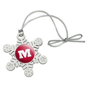 Monmouth College Primary Logo Metal Snowflake Christmas Tree Holiday Ornament - 1 of 3