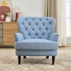 32.5" Upholstered Accent Chair with Solid Wood Legs, Nailhead Trim and Recessed Arms for Living Room - 2 of 4