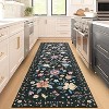 Area Rug, Washable Rugs for Living Room, Boho Floral Area Rug Low Pile Kitchen Rug, Non Slip Soft Indoor Flower Carpet for Nursery Bedroom - 2 of 4