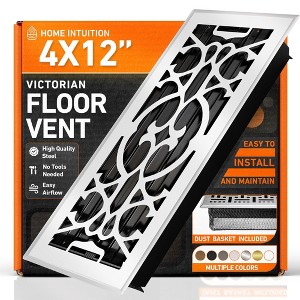 Victorian Floor Register Vent with Mesh Cover Trap - 1 of 4