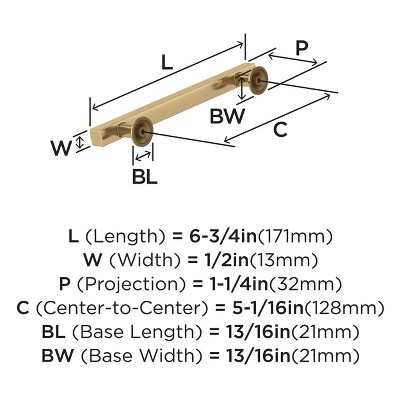 Champagne Bronze 5-1/16 Inch Modern Cabinet Pull