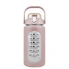 NewHome "34oz Motivational Glass Water Bottle with Time Markers, Straw, Silicone Sleeve & Handle for Gym" Coffee - 2 of 4
