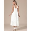 INSPIRE CHIC Women's Sweetheart Neck Sleeveless Crochet Lace Hollow Out Spaghetti Strap A-Line Maxi Dress - 3 of 4