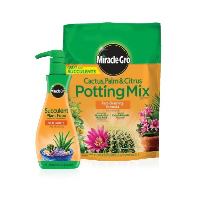 Miracle-Gro Succulent Plant Food and Potting Mix Bundle