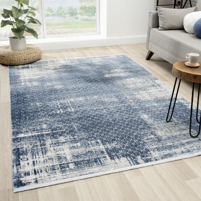 Luxe Weavers Floral Premium Textured Distressed Fringe Indoor Area Rug