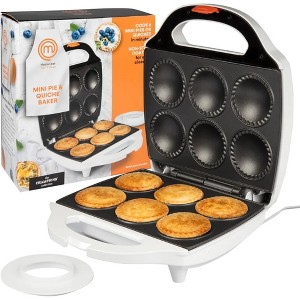 MasterChef Mini Pie and Quiche Maker- Pie Baker Cooks 6 Small Pies and Quiches in Minutes Non-stick Cooker w Dough Cutting Circle for Easy Measurement - 1 of 4