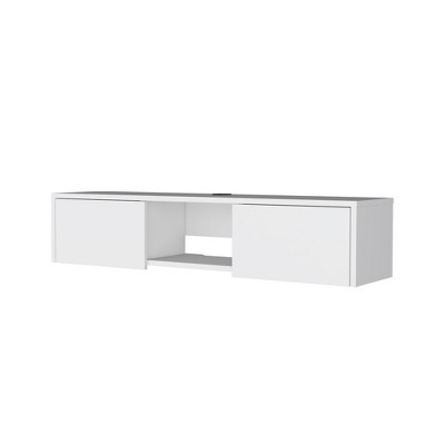 INFURNIC TV Stands and Consoles Modern Wall Mounted Media Center with Concealed Storage for Living Room Bedroom, White, 53.14"*14.96"*3.5"
