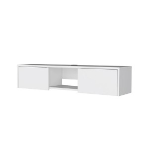 INFURNIC TV Stands and Consoles Modern Wall Mounted Media Center with Concealed Storage for Living Room Bedroom, White, 53.14"*14.96"*3.5" - 1 of 4