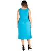 Plus Size Sleeveless Midi Fit and Flare Pocket Dress - 24seven Comfort Apparel™ - 3 of 4