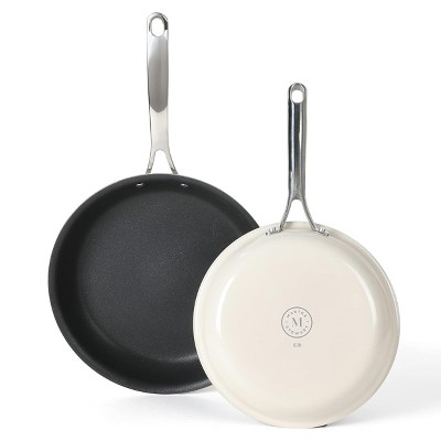 Gibson Lockton 2 Piece Aluminum 10 Inch and 12 Inch Frying Pan Set in Linen